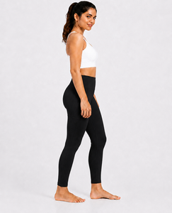 Black High-Waist Women's Yoga Pants Breathable Stretch Knitted Weaving Fabric <b>Butt</b> <b>Enhancement</b> Support Ruched Solid - Product Image 1