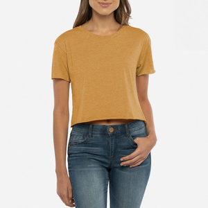 Top Corto para Mujer, Uso en Exteriores, Estilo Casual Urbano, Transpirable, Ecológico, 100% Algodón, Parches a Cuadros, Estampado Personalizado, Superventas - Product Image 4