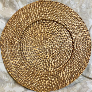 Custom Rattan Charger Plate Natural Wicker Round Placemat for Wedding <b>Party</b> <b>Table</b> Setting Decoration - Product Image 2