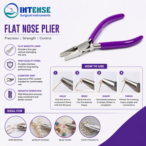 Alicates Profesionales de Punta Plana para Joyería, Acero Inoxidable, Herramienta Manual para Doblar Alambre y Hacer Abalorios - Product Image 3