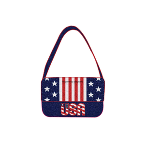 Bolso de Mano con Cuentas Estilo Vintage para el 4 de Julio, Bordado a Mano, Diseño Personalizable, Bolso de Hombro Multifuncional de Lona para el Día Nacional de EE. UU. - Product Image 3