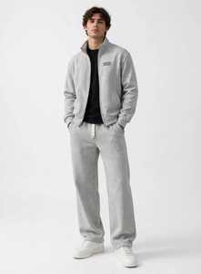 Ensemble de survêtement 2-en-1 pour homme ONETEN APPAREL, gris clair, imprimé, demi-zip, tenue décontractée et sportive pour l'automne - Product Image 1