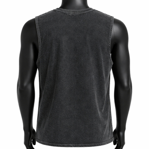 Custom Vintage Tanktop 100% Combed Cotton Men's Acid Washed <b>Tank</b> <b>Top</b> Print <b>Loose</b> Fit Plain Acid Washed <b>Tanks</b> <b>Top</b> Unisex - Product Image 3