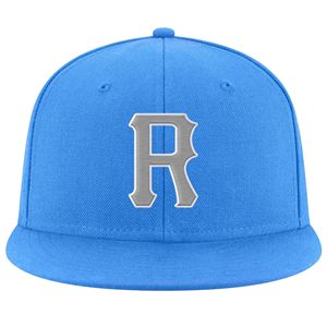 Casquette Snapback Bleue à 6 Panneaux avec Logo Brodé Gris et Blanc Unisexe Décontractée Réglable pour Activités de Plein Air, Fêtes et Voyages - Product Image 2