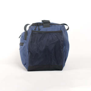 Sac de sport unisexe en polyester 30-40L avec fermeture éclair, durable, décontracté, pour le sport et les voyages, couleur unie noir et bleu, sangle réglable - Product Image 4