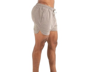 Shorts de sport personnalisés pour hommes en maille, taille mi-haute, imprimé numérique sur toile, polyester/coton, couleur unie, respirant, séchage rapide, grandes tailles - Product Image 3
