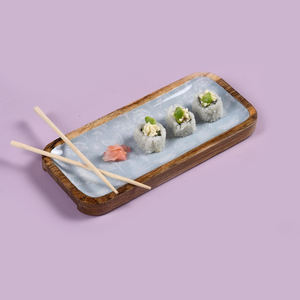 Wooden Serving Platter for Kitchen Counter Decor Acacia Wood Tray for Serving Appetizer Desserts Serveware Dinner <b>Candle</b> Tray - Product Image 2