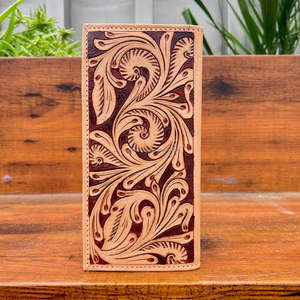 2025 fabriqués à la main élégant usiné à la main en cuir véritable hommes à deux volets portefeuille cartes et Design Floral mince argent organisateur porte-carte - Product Image 5