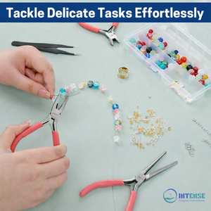 Ensemble de 3 mini-pinces en acier inoxydable avec pinces à bec effilé, coupantes diagonales et à bec long, kit d'outils de fabrication de bijoux rose pour femmes - Product Image 2