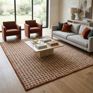 Alfombra de Lana Hecha a Mano de Primera Calidad con Patrones Geométricos Contemporáneos para Interiores de Hogar Elegantes y Decoración de Pisos - Product Image 3