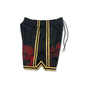Shorts en maille à impression graphique personnalisée de haute qualité avec poche, style streetwear hip-hop, derniers shorts décontractés, shorts de basket-ball pour hommes - Product Image 3