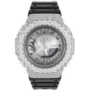 Reloj de Lujo con Diamantes, Cristal de Zafiro, Caja de Plata con Moissanita, 28mm, Movimiento de Cuarzo Analógico ETA, 10m, un Regalo Espléndido - Product Image 1