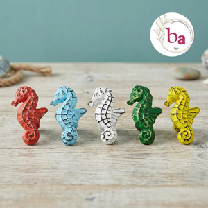 Ba Sea Horse Cabinet Knobs Modern Style Novelty Shape Door <b>Drawer</b> Handles for <b>Bathroom</b> Living Room Red Blue <b>White</b> Green Yellow - Product Image 1