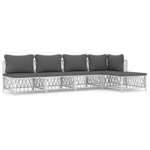 Set Lounge da Giardino Bianco e Grigio Scuro - Product Image 2