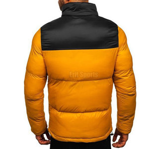 Blouson d'hiver pour homme respirant, écologique et léger, avec doublure en coton, col montant, logo frontal, style décontracté - Product Image 3