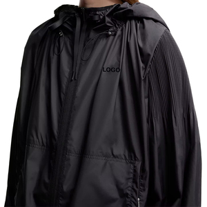 เสื้อแจ็คเก็ตกันลมมีฮู้ดสำหรับผู้หญิง ดีไซน์ทันสมัย น้ำหนักเบา ผลิตจากโพลีเอสเตอร์ ฮู้ดปรับได้ ปิดด้วยซิป ด้านหลังจับจีบ เหมาะสำหรับกิจกรรมกลางแจ้ง สวมใส่สบายๆ - Product Image 4