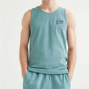 Camiseta sin Mangas Casual de Punto con Logotipo Personalizado para Hombre, 100% Algodón, Secado Rápido y Transpirable, Ropa Deportiva de Alto Rendimiento - Product Image 1