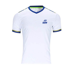 New Style Custom Front Printed 3D Embroidery Player Name Soccer Football Jersey 100% <b>Polyester</b> Short V-neck Quick Dry High - Product Image 1