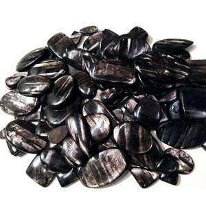 Wholesale Aamna Gems High Quality Natural Hypersthene Cabochon Oval Cut <b>Black</b> <b>Polished</b> Loose Gemstone for Jewelry Designers - Product Image 4