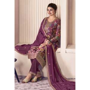 DHK Women's Designer Long Sleeve Suit <b>Set</b> with <b>Embroidery</b> Sequence Coding Work - Product Image 2