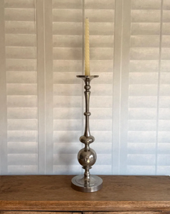 Candelabro de Níquel Vintage, Portavelas de Metal Antiguo, Decoración del Hogar, Estilo Rústico, Portavelas Individual - Product Image 4