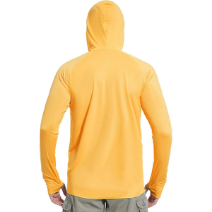 Camiseta de Pesca 2026 Nueva Unisex Amarilla de Manga Larga con Capucha, Protección Solar UPF 50, Transpirable, de Secado Rápido, Anti-UV, Color Sólido - Product Image 2
