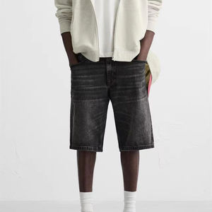 Pantalones cortos de mezclilla informales urbanos para hombre, estilo retro, cómodos, suaves, largos, para verano - Product Image 1