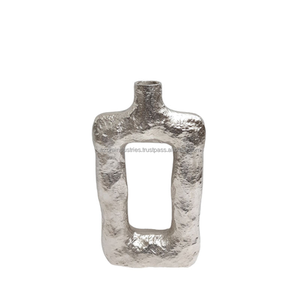 Azora Industries meilleure vente grands Vases à fleurs modernes en nickel argent antique faits à la main en aluminium décoration de la maison - Product Image 2