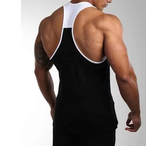 Camiseta sin mangas transpirable de poliéster/algodón para hombre, de color liso, cómoda, con encaje frontal y logotipo personalizado al por mayor - Product Image 2