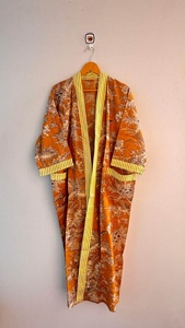 <b>Beach</b> Wear Robe Bathrobe Wholesale Indian Hand Printed <b>Kimono</b> Women's Costumes Sleepwear Robe Handmade Women Sexy Nightwear - Product Image 5