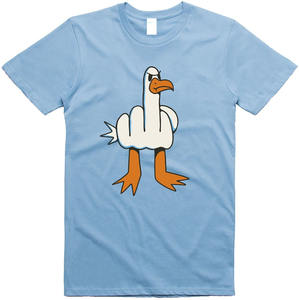T-Shirt à manches courtes et col rond pour hommes, coupe régulière, Design drôle de mouette, 100% coton - Product Image 4
