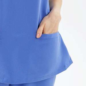 Ensemble de tenues médicales extensibles pour femmes, col en V, uniforme d'infirmière, vêtements de travail pour hôpital, clinique, dentisterie, pantalon de jogging, personnalisable avec logo - Product Image 3