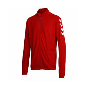 Veste de sport en polaire rouge pour homme, col montant, fermeture éclair, couleur unie, vêtement d'automne, coupe classique, matière polyester - Product Image 3