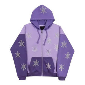 เสื้อฮู้ดผู้ชายประดับเพชร บลิงค์ สไตล์ลำลอง เท่ห์ ทันสมัย ซิปเงา เสื้อฮู้ดผู้ชายประดับเพชร - Product Image 1