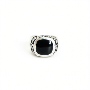 Anillo de Moda de Ónix Negro de Diseño, 13.9 Gramos - Product Image 2