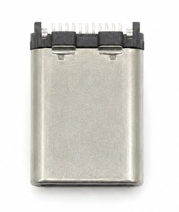 หัวต่อ USB 3.1 Type C แบบตัวผู้ สำหรับบัดกรี  หน้าสัมผัสเคลือบทอง  ตัวเรือน LCP  โครงเหล็ก  วัสดุ UL94V-0  ทนไฟ  ความเร็วสูง  แบบตั้ง - Product Image 4