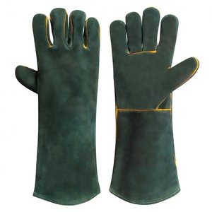 Gants de soudage résistants à la chaleur en cuir de vache fendu à bas prix avec paume en cuir de vache renforcé disponibles en taille 16 et 14 pouces - Product Image 4