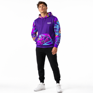 Custom Sublimation Graffiti <b>Men</b> Sports Hoodie Pullover Streetwear Gym Fitness Training Athletic Wear Wholesale <b>Sweatshirts</b> 2026 - Product Image 3