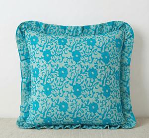 Housse de coussin carrée bohème en coton faite à la main, imprimé floral, pour hôtel, écologique, lavable, personnalisable - Product Image 4