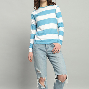 T-shirt à manches longues pour femme, 100% coton, molleton écologique, anti-rides, séchage rapide, logo personnalisé, OEM, décontracté, toutes saisons - Product Image 3
