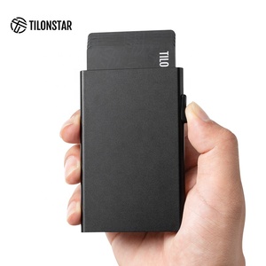 Tc101 biểu tượng tùy chỉnh người đàn ông Slim tối giản nhôm Pop Up thẻ trường hợp kinh doanh RFID chủ thẻ tín dụng cho thẻ - Product Image 3