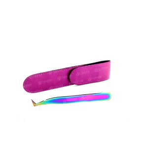 แหนบต่อขนตาสแตนเลส ลายเสือดาว ปลายแหลม บรรจุ 2 ชิ้นในซอง  รับสั่งทำสีและลาย - Product Image 4