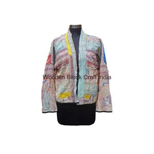 Assorted Handmade Women's Vintage <b>jacket</b> with mandarin collar Beautiful <b>Kantha</b> Patchwork Multi-Color <b>jacket</b> for Parties - Product Image 6