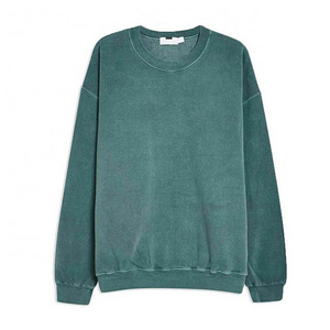 Sweat-shirt oversize à col rond, couleur unie, en coton tricoté, unisexe, décontracté, effet délavé soleil, pour l'hiver - Product Image 6