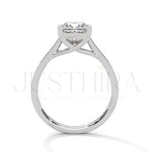 925 Silver Silver Ring For Women Solitaire Princess Cut Diamond Ring for Everyday Wear Office Use And <b>Wedding</b> Elegant Gift Her - Product Image 6
