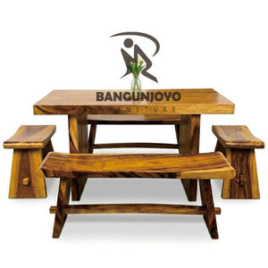 Modern design, durable suar wood <b>dining</b> <b>table</b> set, perfect for complementing your home - Product Image 3
