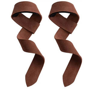 Sangles de poignet en cuir robustes avec logo personnalisé pour l'entraînement de musculation, antidérapantes, pour la force de préhension en salle de sport - Product Image 3