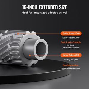 Rullo Massaggiante Muscolare Ricaricabile da 16 Pollici in EVA ad Alta Densità, Vibrante, con 5 Velocità e 3 Modalità di Vibrazione, Elettrico e Manuale - Product Image 5