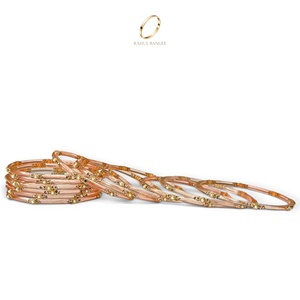 Lot de bracelets en verre pêche goutte de pluie style cachemire pour femmes, bijoux tendance en zircon doré de qualité supérieure, vente en gros - Product Image 5