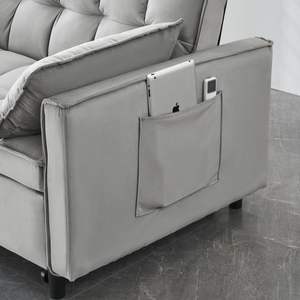 Moderno divano letto convertibile 3-in-1 Loveseat Futon divano estraibile reclinabile schienale tasca cuscino per piccolo soggiorno - Product Image 3